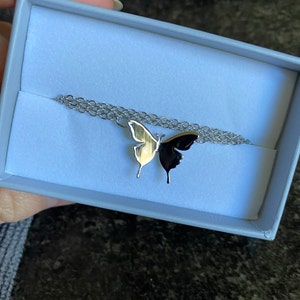 Gold Butterfly Necklace for Women Butterfly Initial Necklace Chokers Necklace Butterfly with initials -SBFN photo