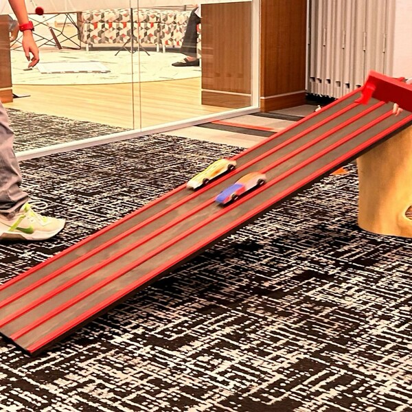 3' Kids Race Car Track Adjustable Height Stand, 36 Matchbox Wooden Ramp ...
