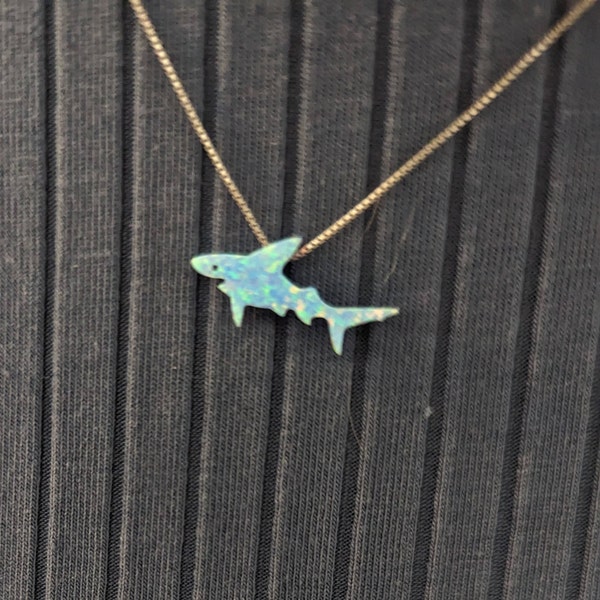 Big Blue Mini Realistic Shark Necklace main image 0
