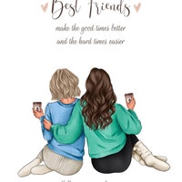 4 Friends Print Best Friend Print Personalized Best Friend - Etsy Canada