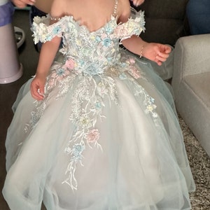 Abito Lungo Festa Per Ragazza Damigella D'Onore – Vita Alta, Pizzo, Tulle E Satin – Taglie 92-164 - 2