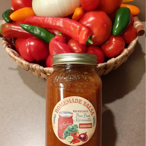 Salsa Stickers, Mild Salsa Labels, Homemade Salsa Labels, Salsa Canning ...
