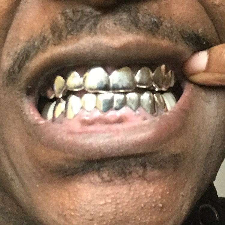 925 Sterling Silver Custom fit Grillz Plain Silver teeth REAL Grill Grillz.