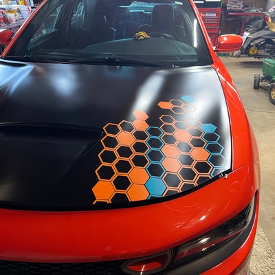 Mini Cooper Hood Decal – Checkered Stripes Vinyl Graphics For 2008-2010 Models