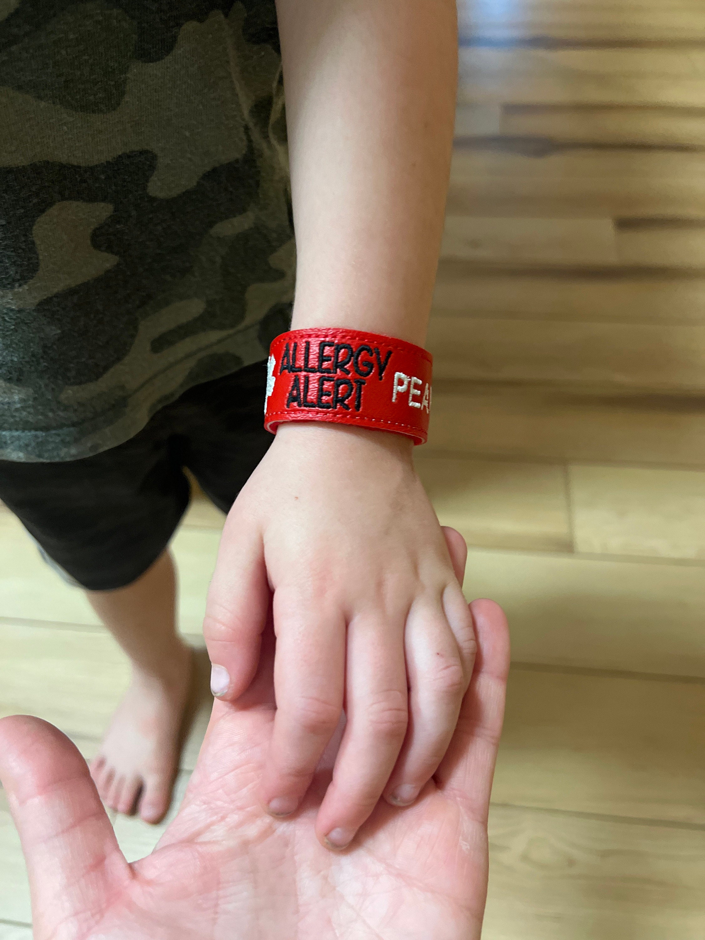 Peanut Tree Nuts Milk Dairy Egg Shellfish Soy Gluten Bee Custom Food Allergy Medical Alert Snap Tab Bracelet by Sara Sews Stuff
