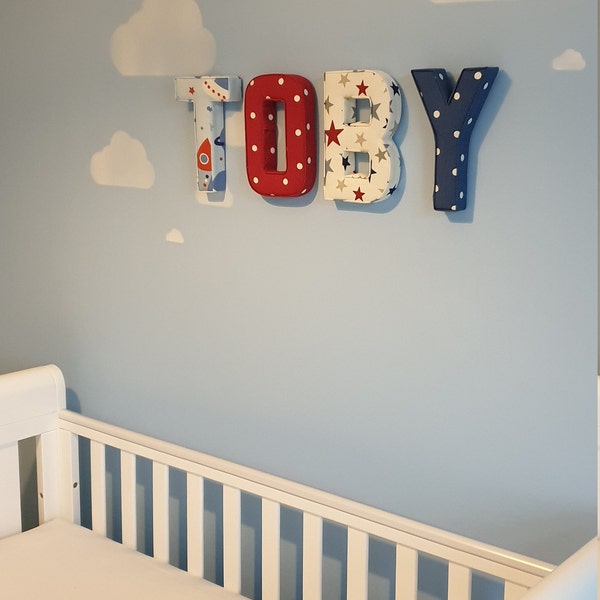 Fabric Letters, Handmade Fabric Letters, Wall Art, Nursery, Children's ...