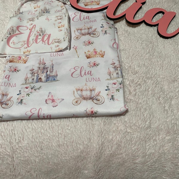 Princess Swaddle Set, Personalized Princess Castle Baby Blanket ...