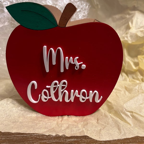 Teacher Wooden Apple- Teacher Appreciation Gift- Apple Pencil Holder ...