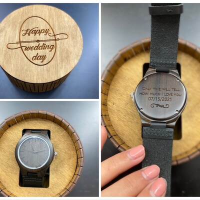 Personalized Wooden Watch, Housewarming Gift, Personalized Jewelry ...