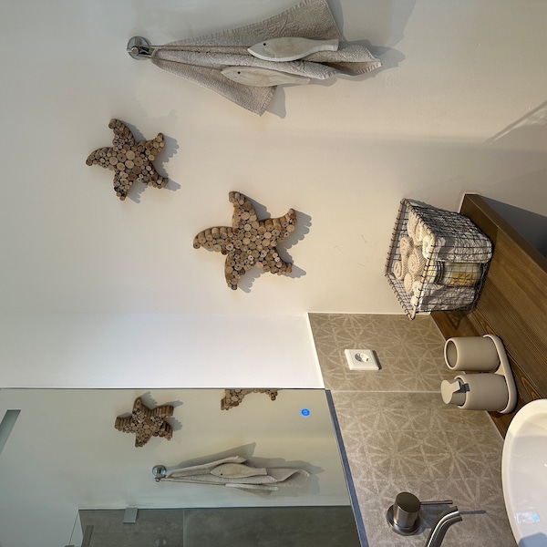Driftwood Starfish Wall Decor Set– Handmade Coastal Beach House Art - Etsy