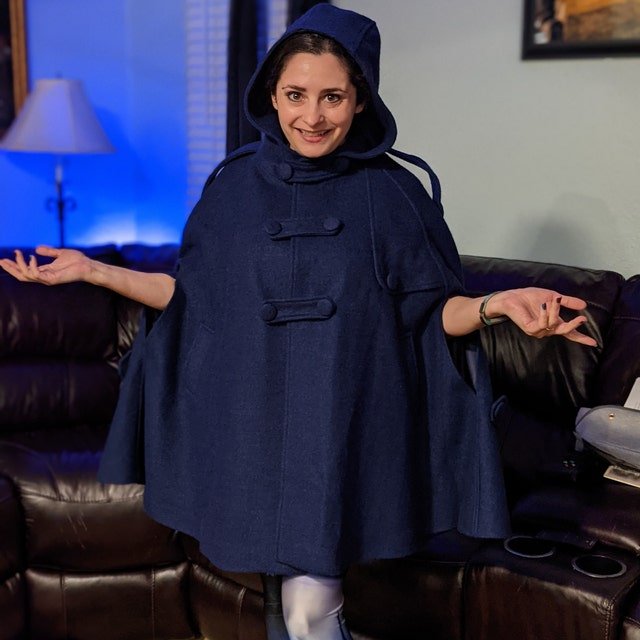 Hooded Wool Cape Coat, Autumn Winter Wool Cloak Coat, Oversized