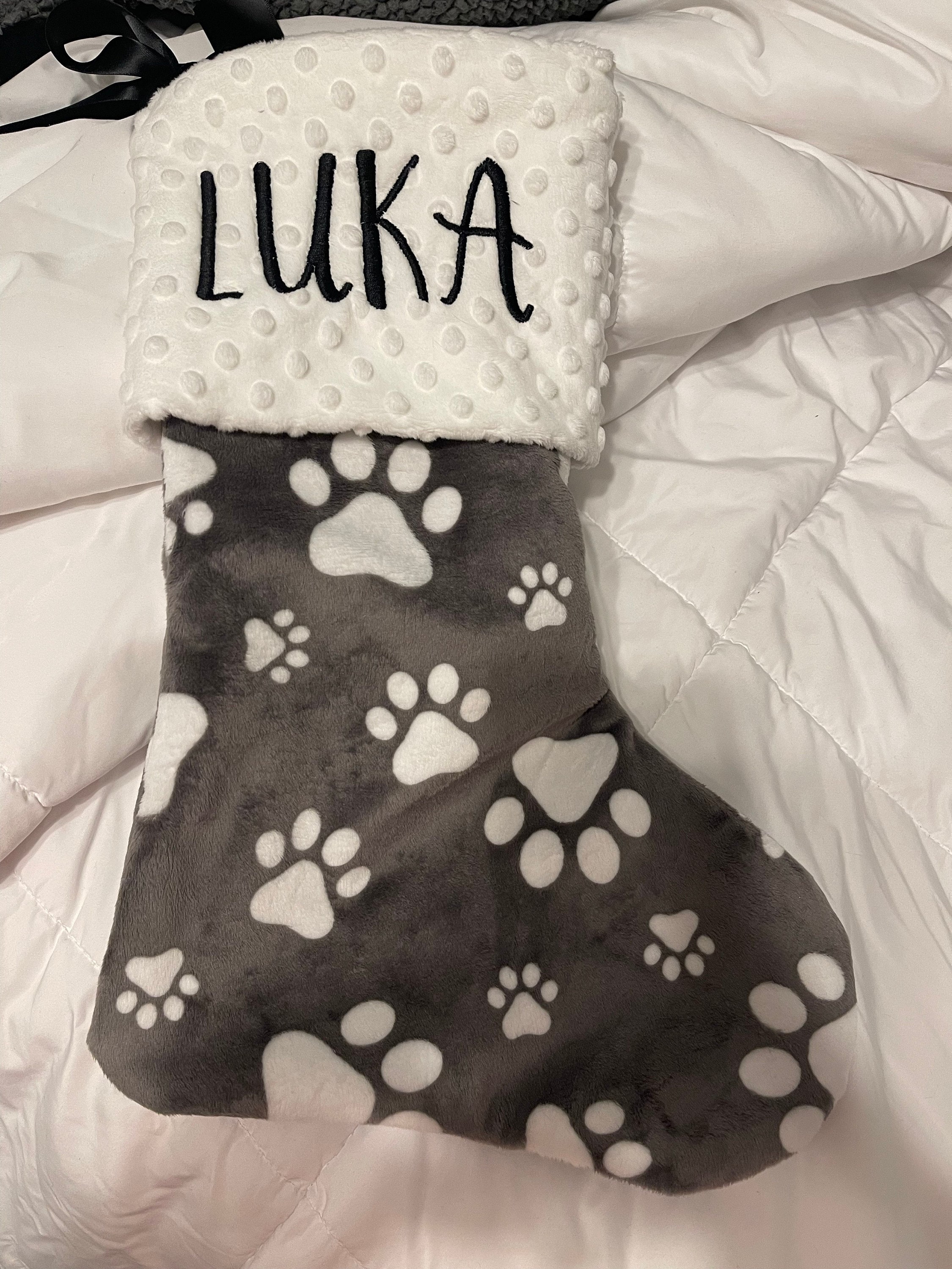 Paw Print Dog Stocking, Dog Christmas Stocking, Paw Print Christmas Stocking, Personalized Pet Christmas Stocking, Dog Christmas Stocking