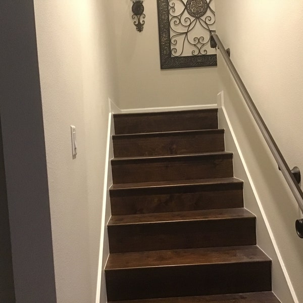 7 Ft. Wrought Iron Hand Rail Wall Rail Stair Step Railing Wall Mount ...