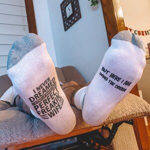 Perfect Freakin Wife, Socks, Gift for Him, Socks for Him, Funny Gift ...