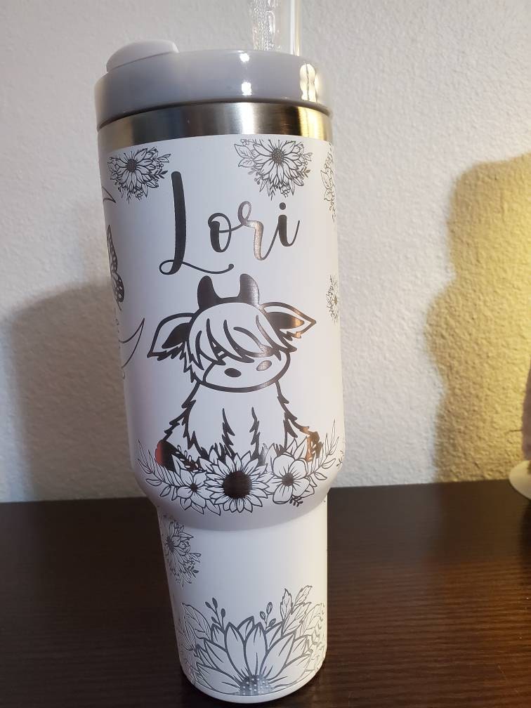 Cow 40oz cup|Highland cow tumbler|Highland 40oz cup|Baby cow tumbler|Sunflower 40oz cup|Moon 40oz cup|Personalized water bottle|New bottle
