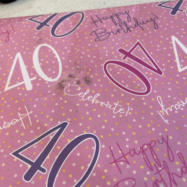 2 Sheets 4th Birthday Unicorn Theme Girl Pink Wrapping Paper Age 4 Cute