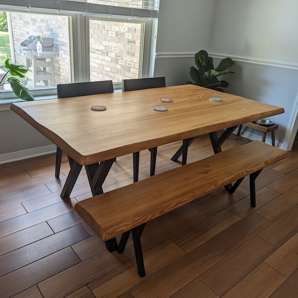 Solid Wood Dining Table - Handmade Custom Table / Modern Farmhouse ...