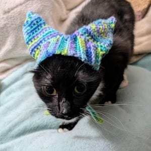 Crochet Cat Beanie Pattern – Devon Rex Ear Warmer (PDF Pattern