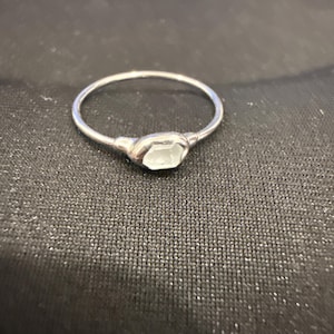Customer photo from Gloria, Dainty Raw Herkimer Diamond Ring in Yellow Gold