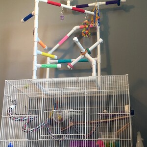 Parrot Cage add-on W Toy Arm and Removable Cup Play Gym - Etsy
