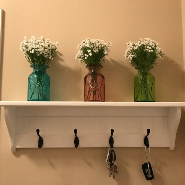 Wood Coat Rack Country Primitive Wall Shelf Distressed Country Etsy