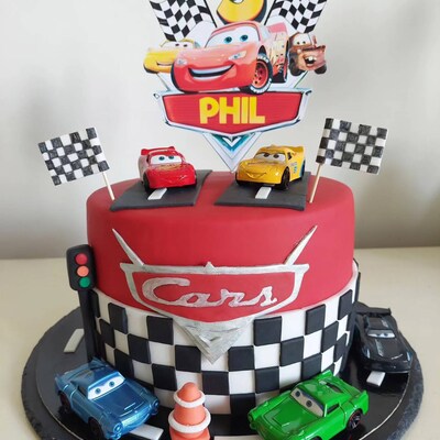 Printable Cars Cake Topper, Cars Birthday Party Cake Topper,cars ...