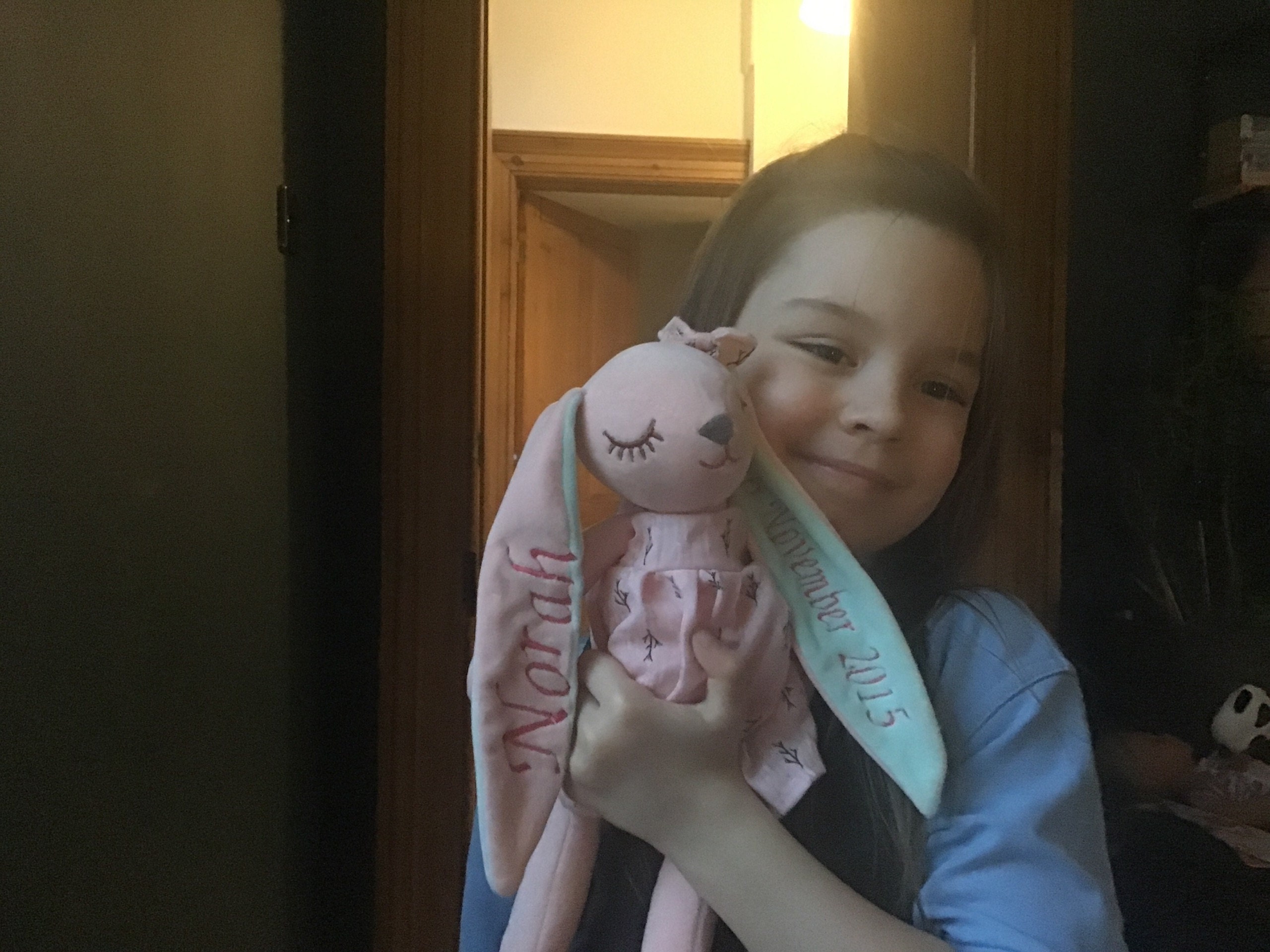 Entzückender personalisierter Hase: Ein aufmerksames Babyparty-Geschenk für Neugeborene - Personalisierter Hase mit Stickerei