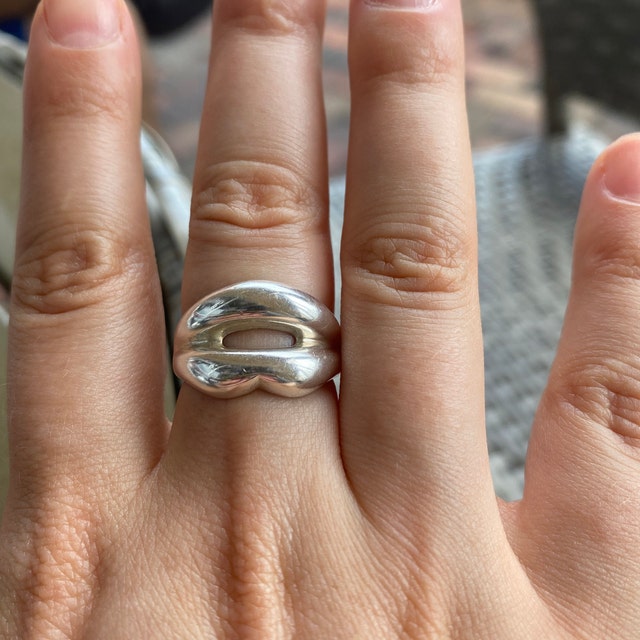 silver925 LIP 唇　RING Lip 925 Sterling Silver Ring ~ Silver Lip Shape Ring
