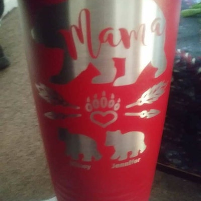 Mama Bear Personalized With Kids Names Engraved Tumbler, Stainless Cup, Mothers Day Gift, Cute ...