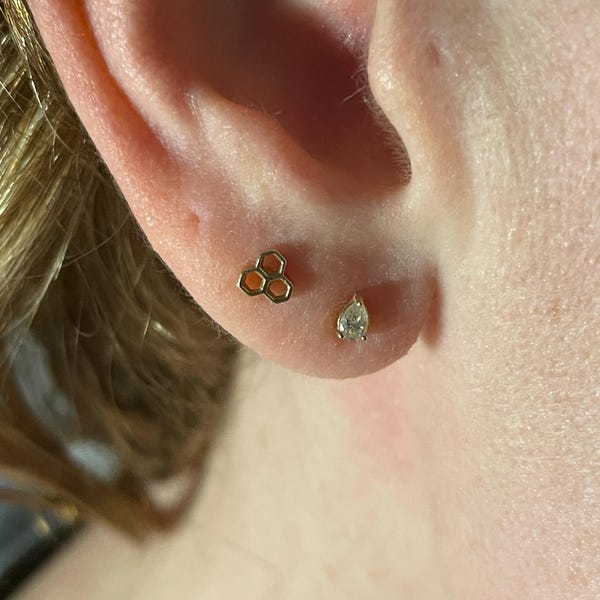 Easy to Use Titanium Piercing Jewelry Insertion Pin, Flat Back Earring ...