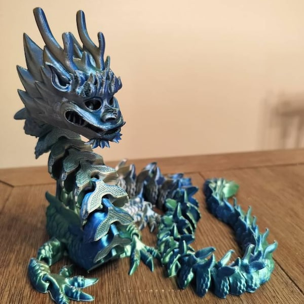 Flexi Print-in-place Imperial Dragon - STL File for 3D Printing - Etsy ...