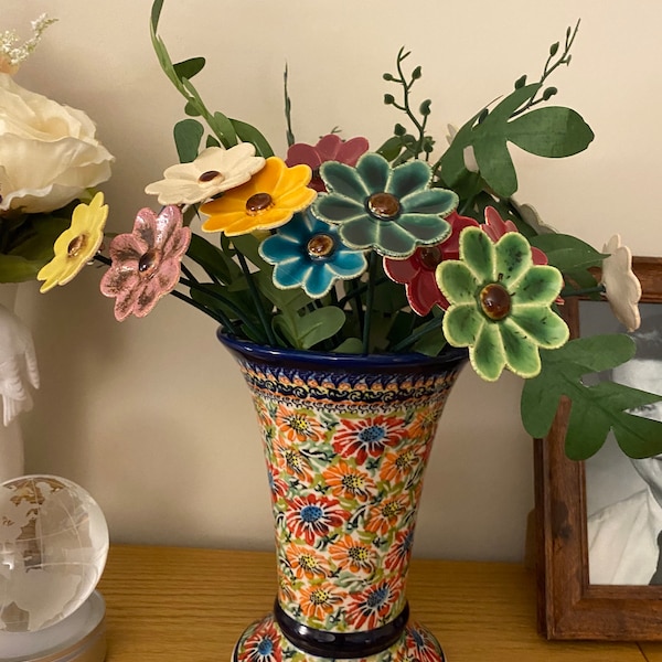 Oxeye Daisies Ceramic Bouquet - Joyful Floral Arrangement of Small ...