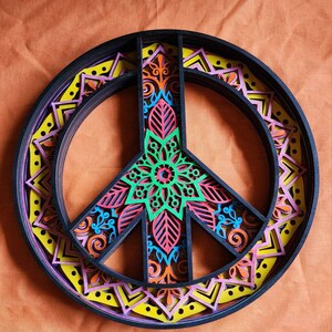アート・デザイン・音楽 Pictures Of Peace Peace Sign Layered Design for Cutting, Peace Sign Mandala