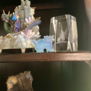 Opalite Dragon Carving, Opalite Dragon, Crown Chakra, Stone Dragon