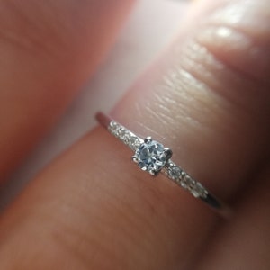 925 Sterling Silver Delicate Promise Ring for Her Dainty & - Etsy