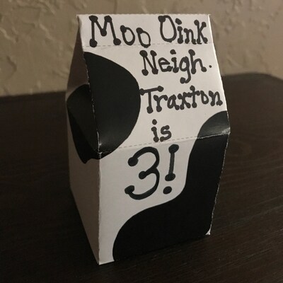 Milk Carton Favor Box : Print at Home Full-color Template - Etsy Australia