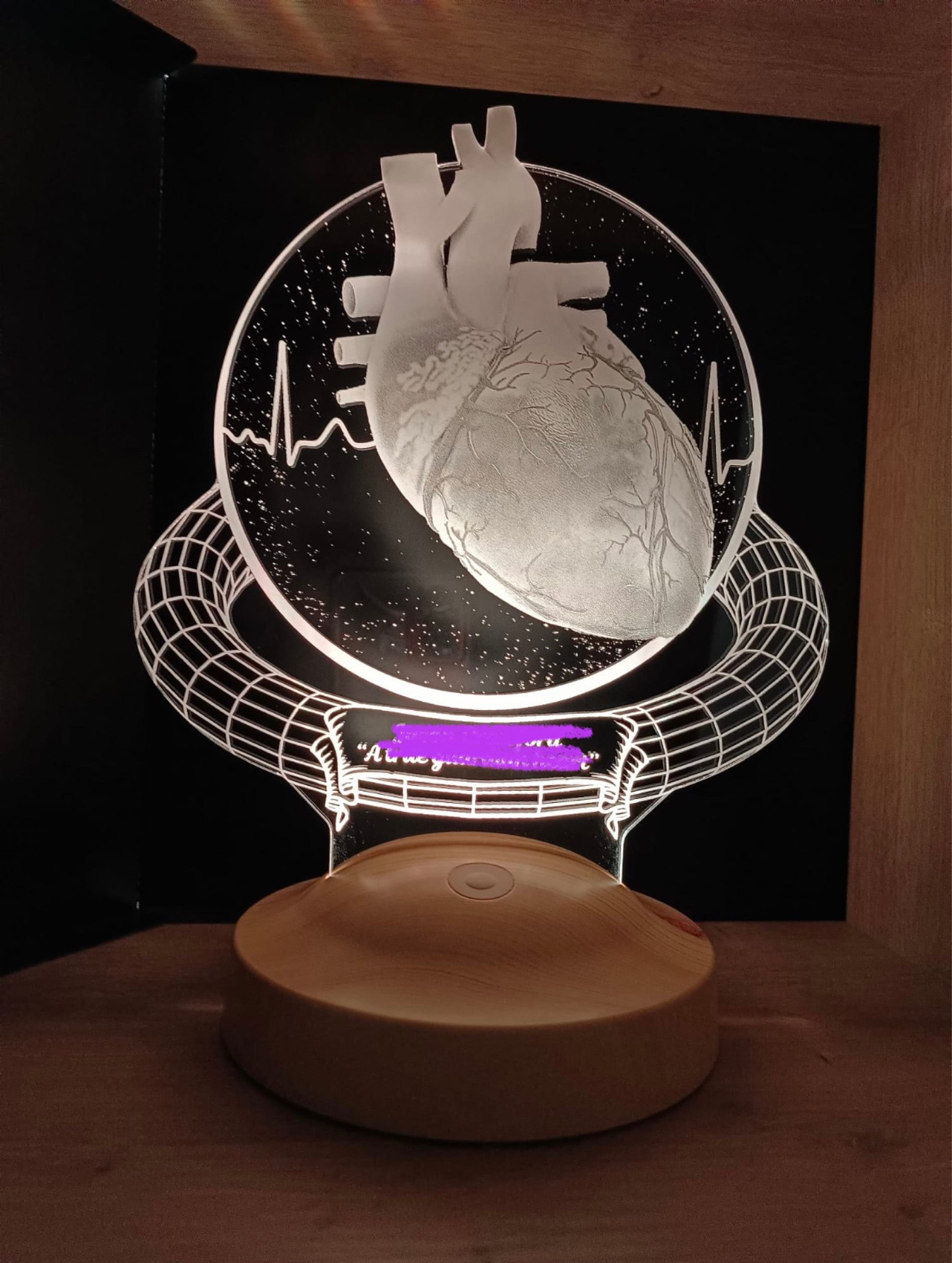 Heart Surgeon Personalized 3D Lamp, Cardiologist Gift, Heart Specialist Unique Doctor Gift,Customized Gifts for Heart Doctor,Cardio thoracic