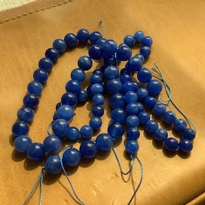 Perle Di Agata Blu A Vena Di Drago Naturale Rotonde Sciolte 15