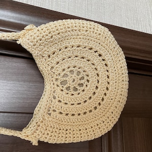Brown Box Crescent shoulder bag with crochet strap - Collagerie
