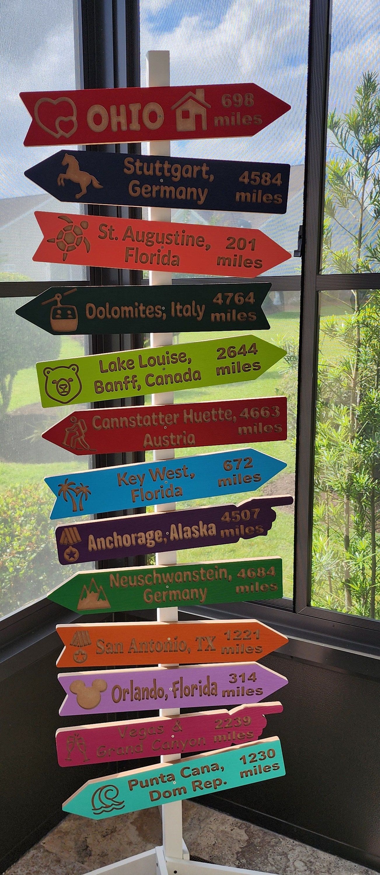 💖Buy 2 Free Shipping💖Direction, Mileage, Destination Outdoor Signs - Personalized Directional Signs - Custom Carved Arrow