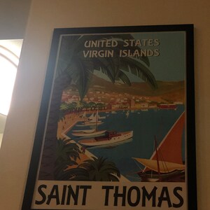 St Thomas US Virgin Islands Caribbean Travel Poster Roger Broders