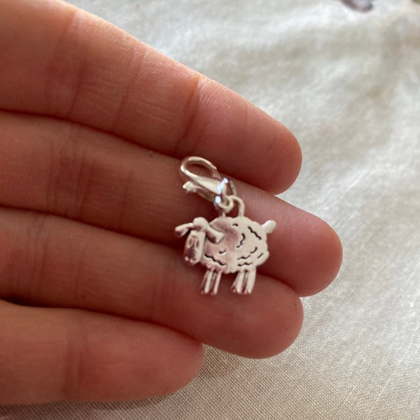 Sheep Charm With Lobster Clasp - Farm Animal Zipper Pull For Bags & Jewelry Making