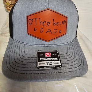 Custom Leather Patch Hat for Father's Day-engraved With 'dad' Writing-personalized Unique Gift ...