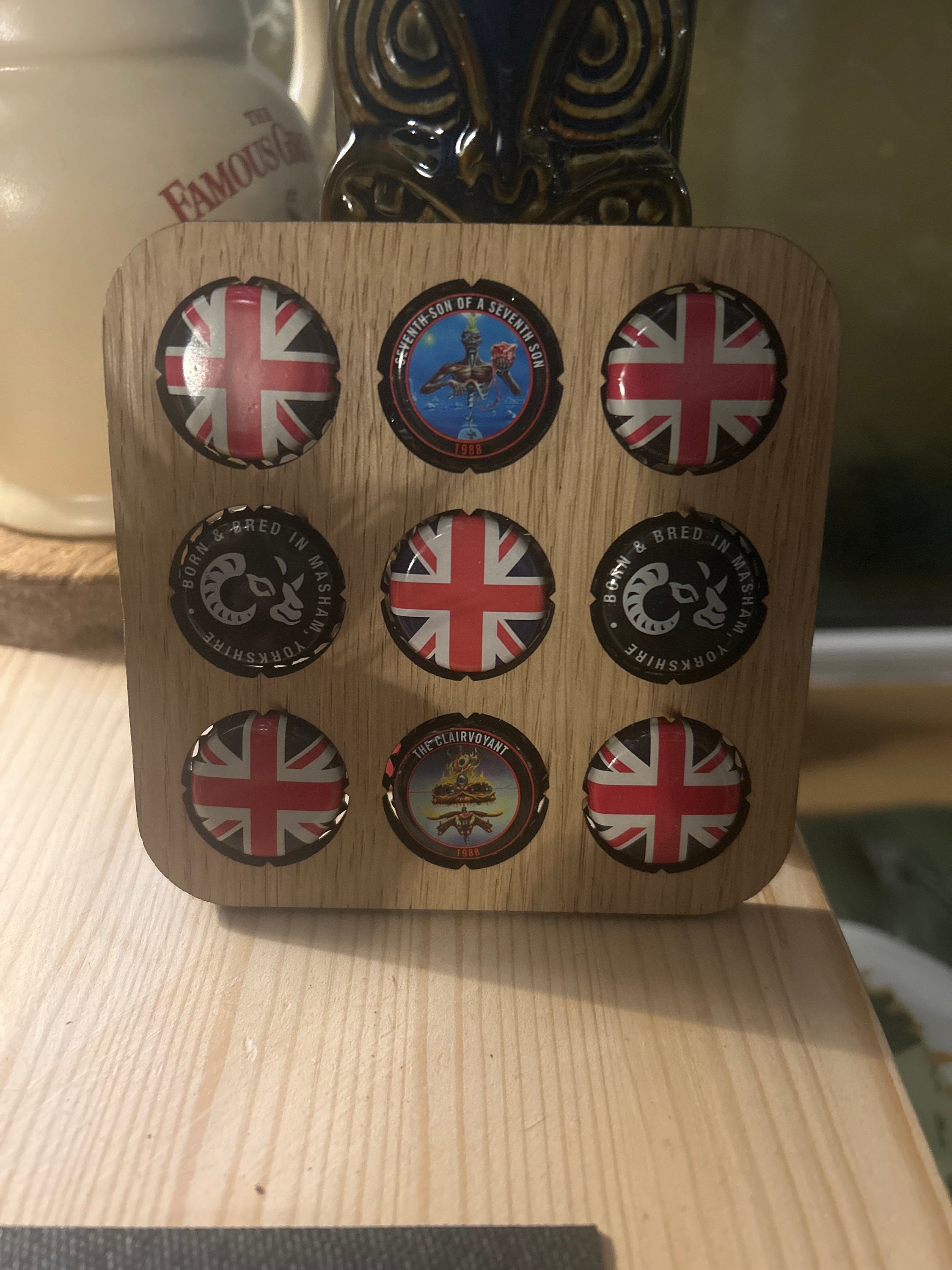 Beer Cap Collector Coaster Birthday Gift For Dad, Beer Cap Collector, Man Cave Accessories, Wooden Coaster, Beer Cap Display, Gifts For Dad