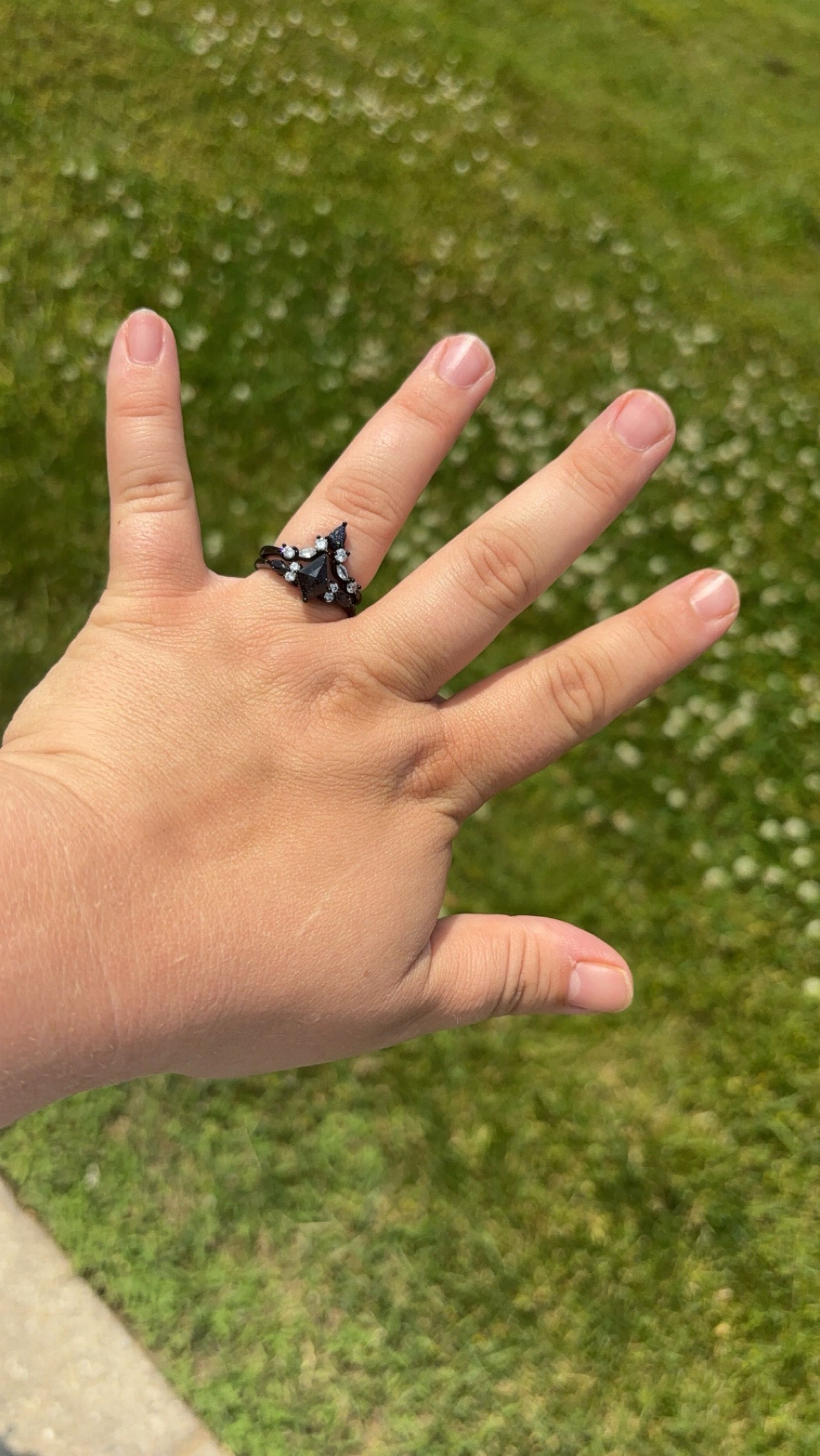 Nebula Couple&#39;s Ring Set, 3pc Wedding Band Set, Customize Constellations Rings, Blue Sandstone Ring Engagement Ring Wedding Anniversary Gift