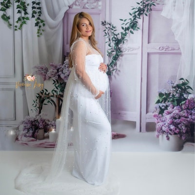 New Pearl Maternity Fitted Dresssweetheart Gownmaternity Dressbaby ...