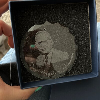 Personalized Memorial Photo Crystal Heart - Memorial Gift Idea for Father's Day/Mother's Day - Always In My Mind Forever In My Heart main image 0