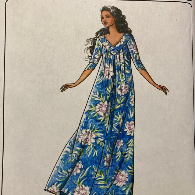 Pullover V-neck Pleated Muumuu Sewing Pattern Sizes Petite XL Victoria  Jones Hawaiian Classics 215 Long Dress - Etsy