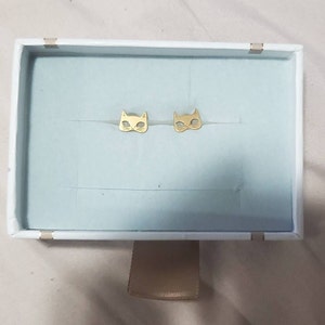 Customer photo, Halloween Mask Stud Earrings