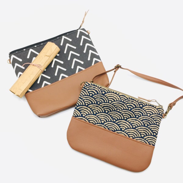 Crossbody Leather Bag, Clutch Purse, Every Day Purse, Vegan, Every Day